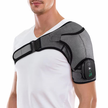 Electric Shoulder Massager Heating Vibration Massage Belt Hot Compress Knee Pads Shoulder Elbow Brace Rechargeable